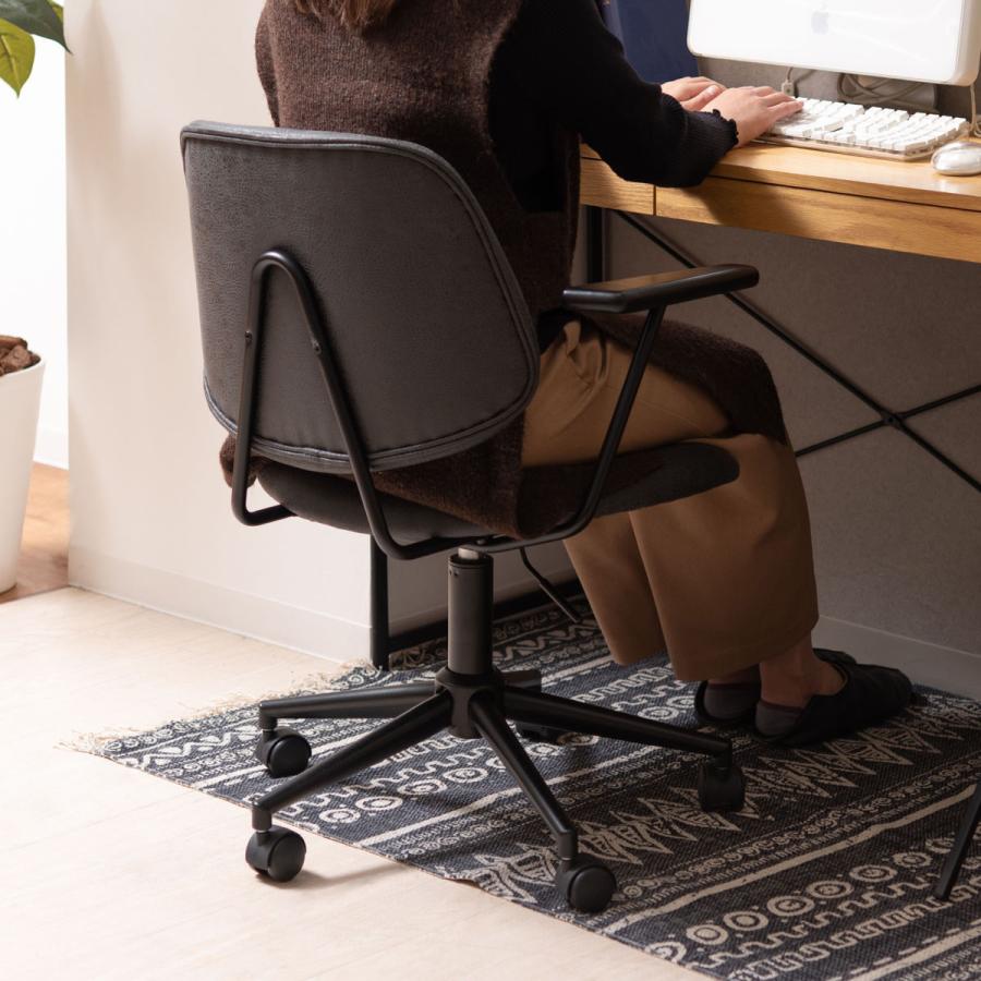 東谷 デスクチェア 座面高44〜53cm 昇降式 肘付 （ キャスター レザー