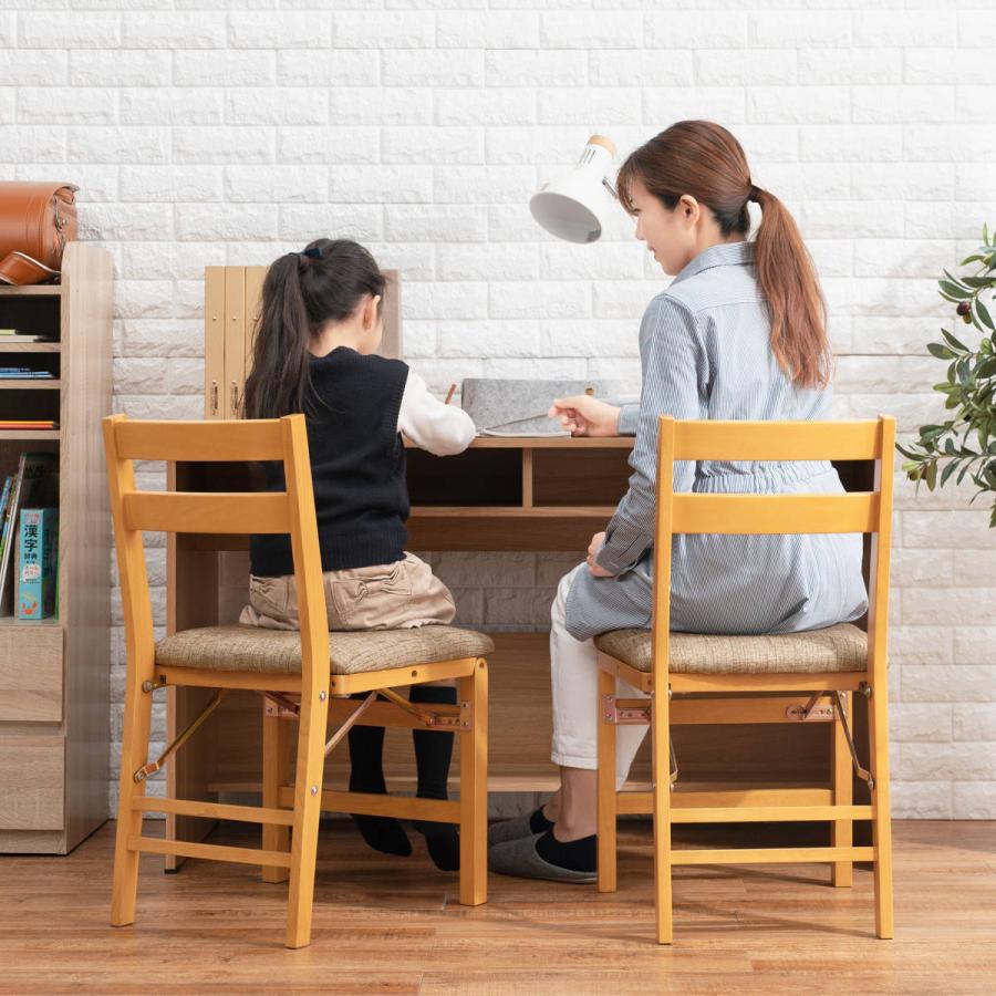 ダイニングチェア 折りたたみ 同色2脚セット 座面高43.5cm （ 座面