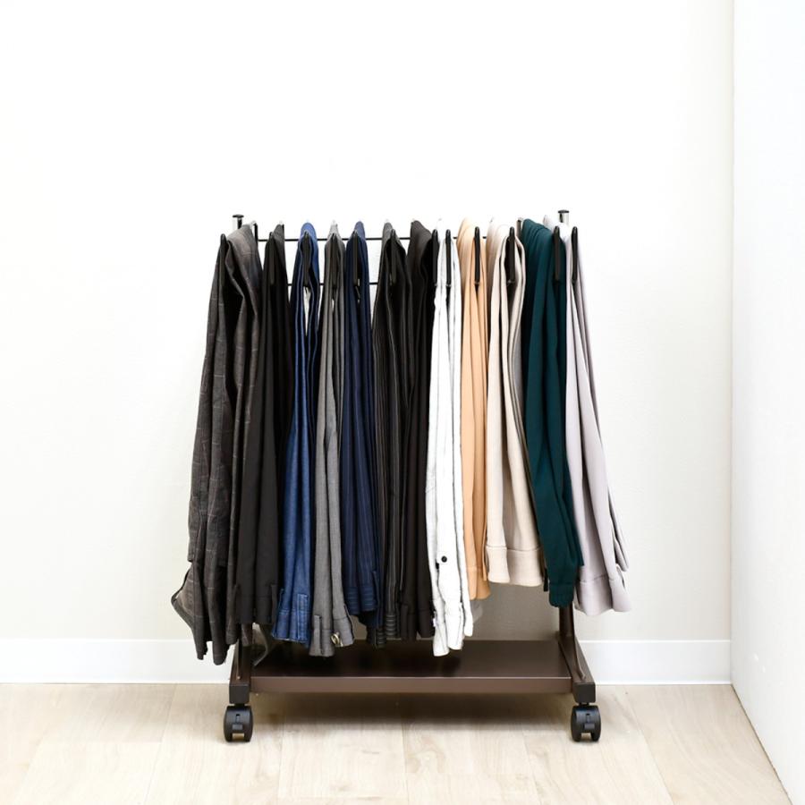 棚付きスラックスハンガー 12本掛け ラック （ パンツ 収納 ハンガー