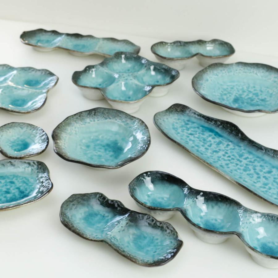 仕切り皿 28cm プレート 3つ仕切り KANADE 陶器 同色5枚セット （ 電子