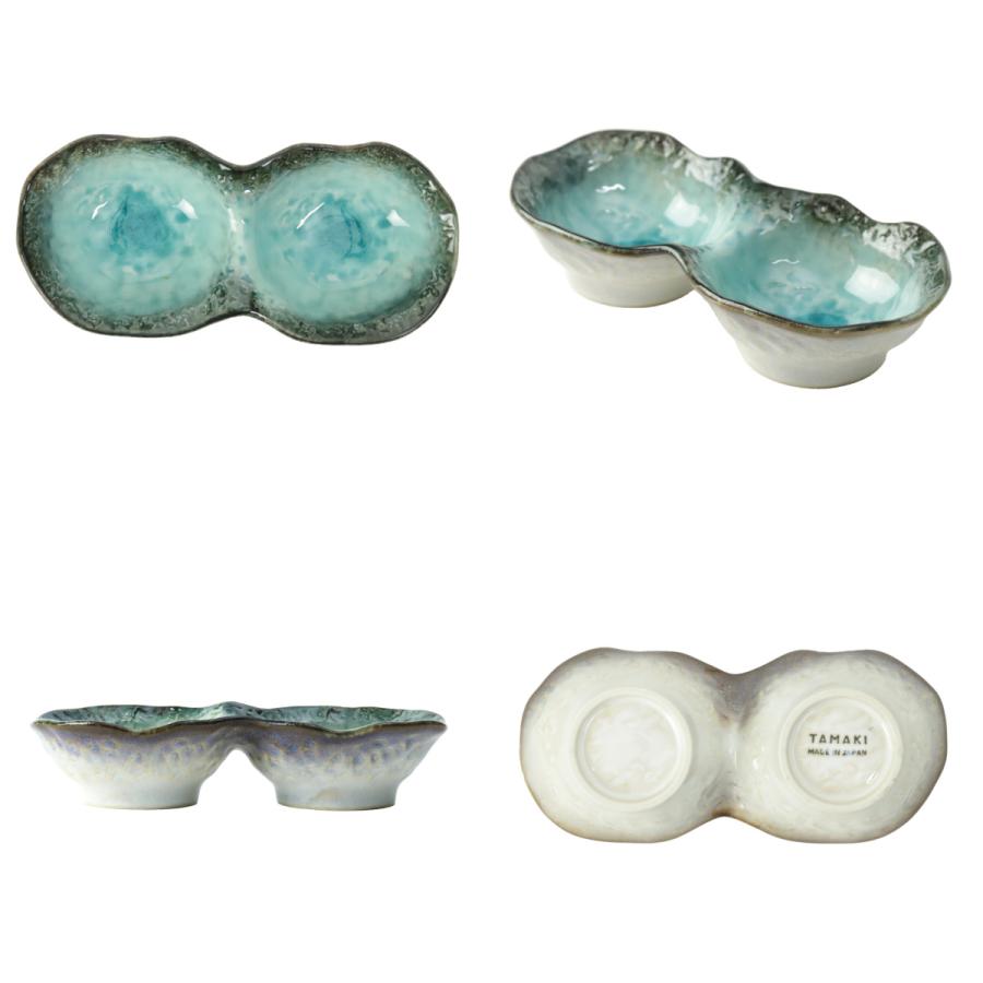 小鉢 2つ仕切り 19cm ボウル KANADE 陶器 同色5個セット （ 電子レンジ