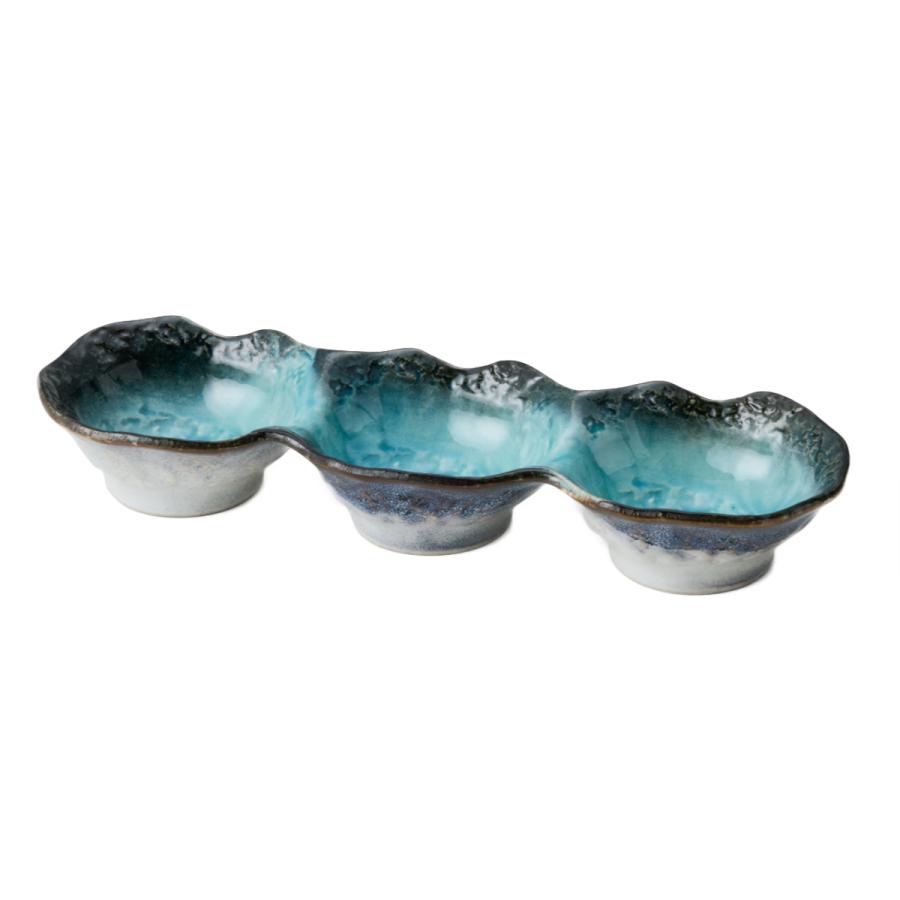 小鉢 3つ仕切り 28cm ボウル KANADE 陶器 （ 電子レンジ対応 鉢 3連 和