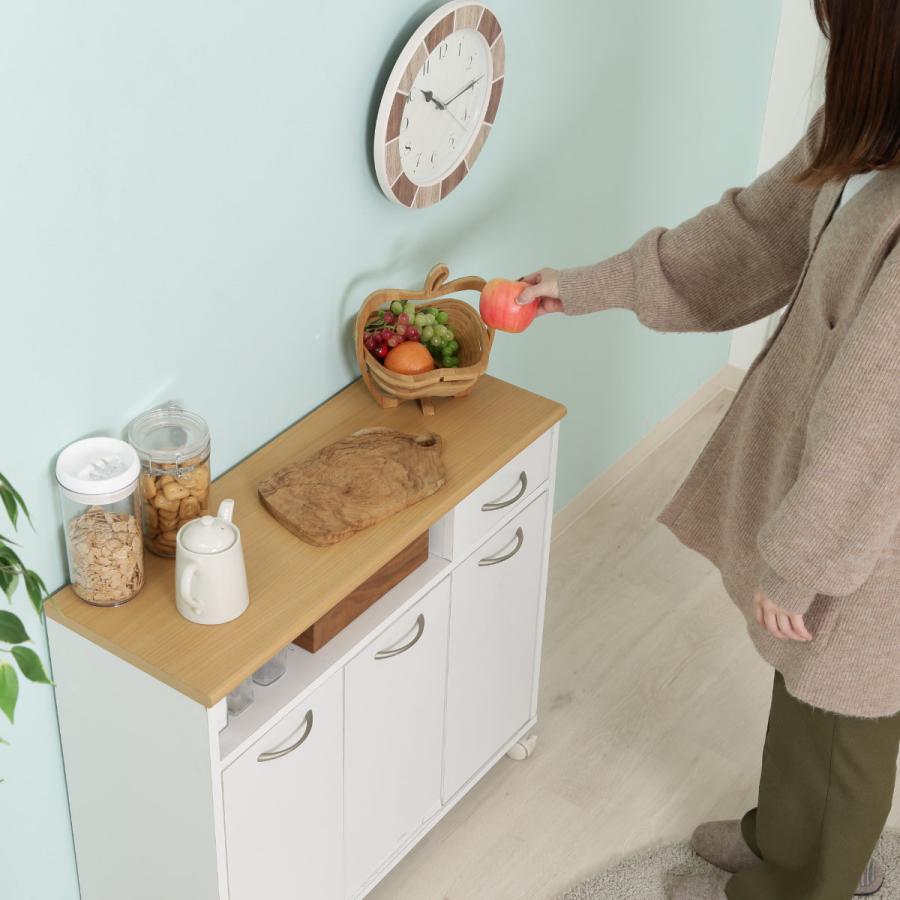 不二貿易（Fuji Boeki） キッチンカウンター 幅80cm 高さ70cm 北欧風