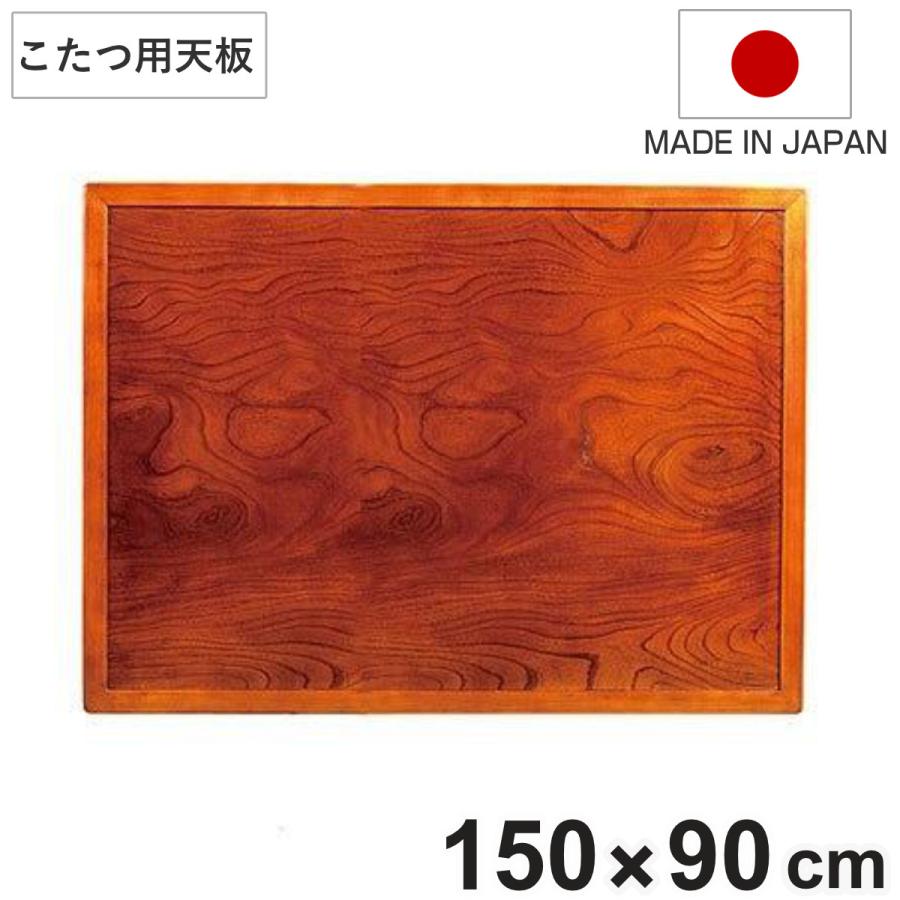 こたつ用天板 幅150cm 長方形 木製 ケヤキ突板 両面仕上 日本製 （ 座