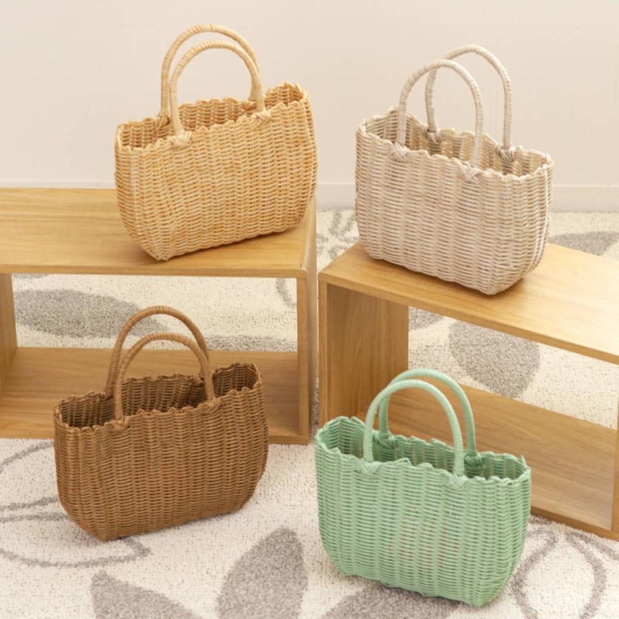 バスケット ジョルジア かごバッグ 持ち手 （ 洗える カゴ 収納 バッグ