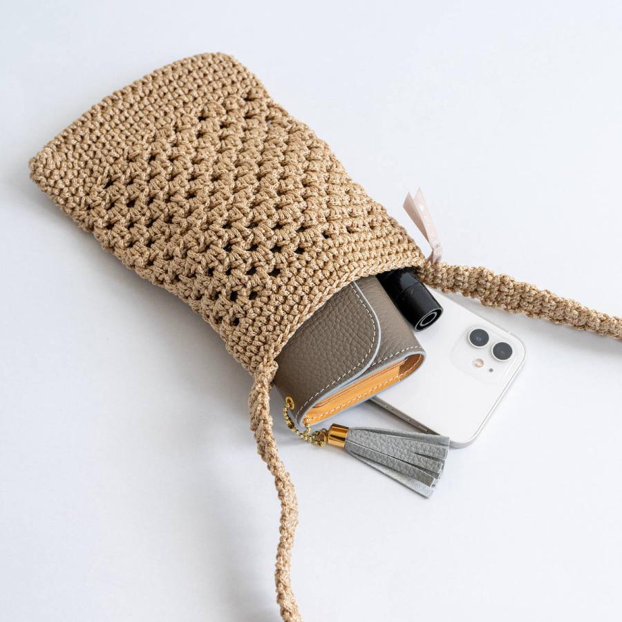 スマホショルダー マルシェシリーズ スマホショルダーバッグ 手編み