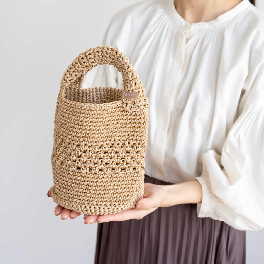 バッグ 手持ち マルシェシリーズ ワンハンドルバッグ 手編み 洗濯OK