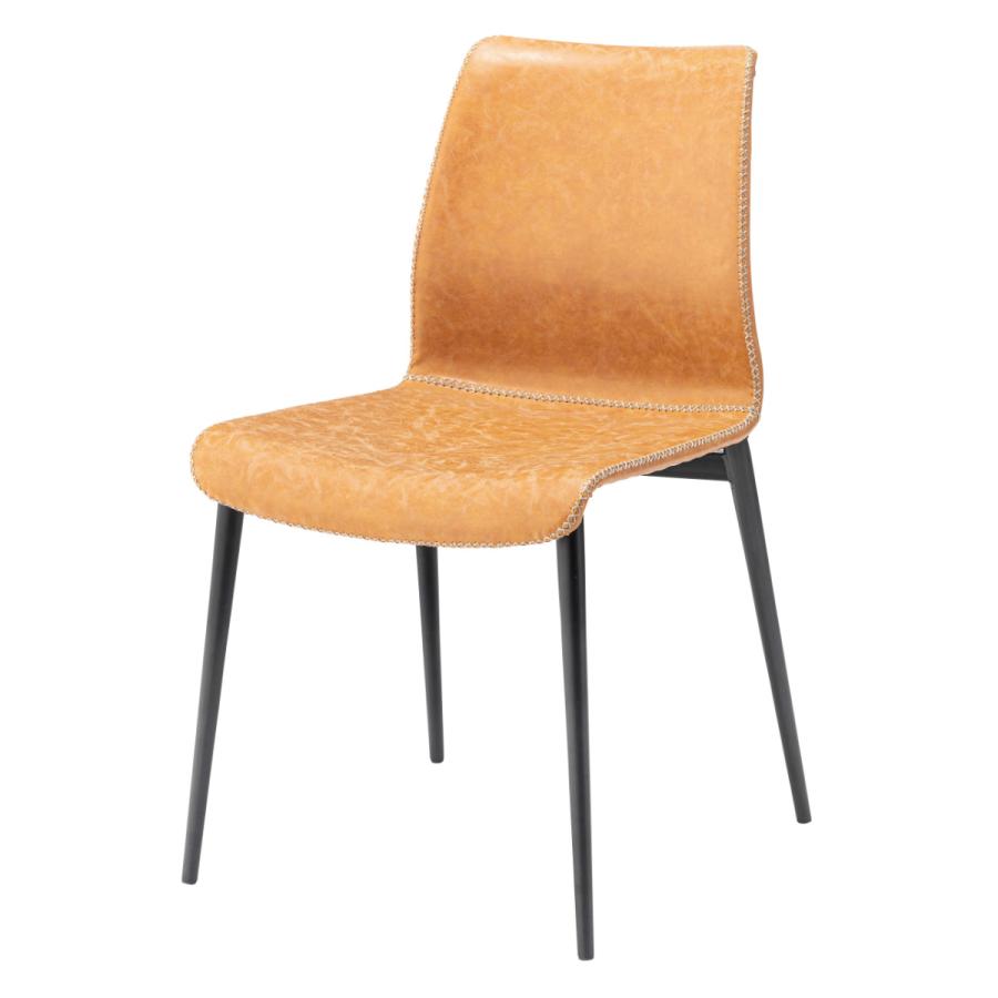 ダイニングチェア 同色2脚セット 座面高45cm ヴィンテージ風 （ レザー