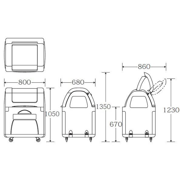 （法人限定） 業務用ダストボックス 320L ＃330 （ 山崎産業 コンドル 大型ゴミ箱 回収用 業務用 ごみ箱 ダストボックス ）｜colorfulbox｜02