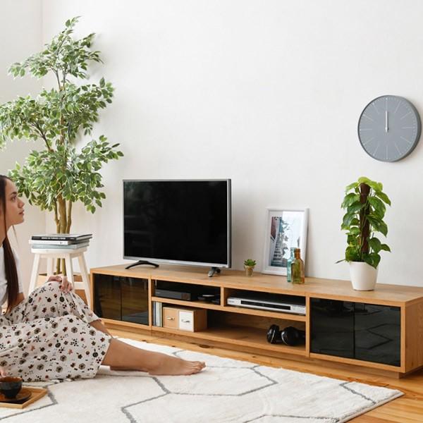 テレビ台 ローボード 組み合わせ収納 ガラス扉×2 幅180cm （ TV台 TV