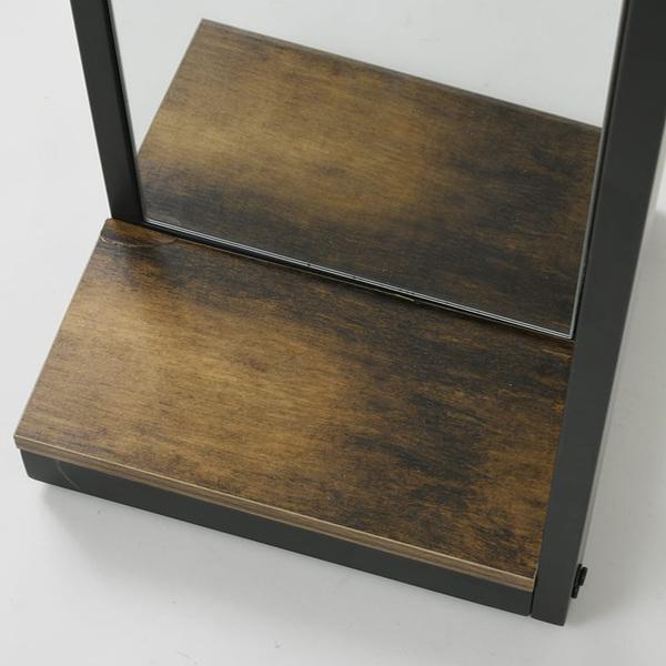 スタンドミラー 高さ160cm ELVIS ミラー 全身鏡 小物置き フック付 鏡