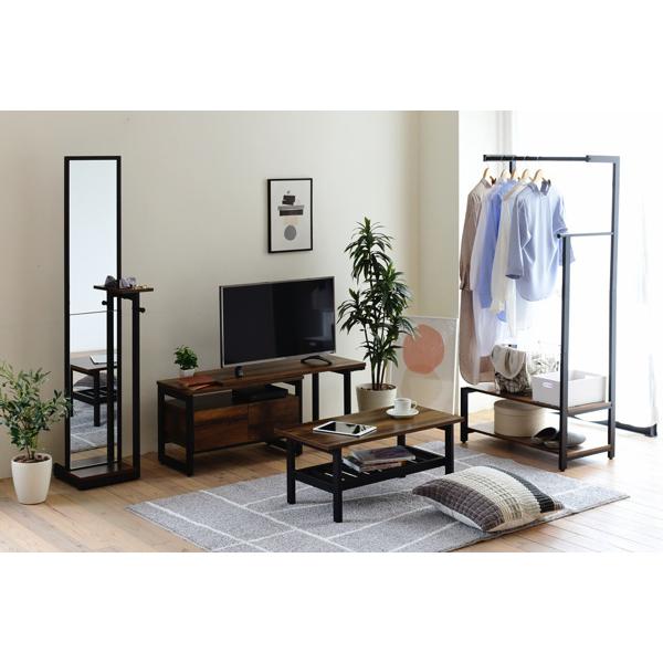 スタンドミラー 高さ160cm ELVIS ミラー 全身鏡 小物置き フック付 鏡