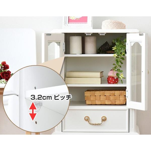 プリンセス家具キャビネットガラス扉　引出し付　姫系　キャッツプリンセスduo キャビネット ガラス扉 引出し付 姫系 キャッツプリンセスduo 幅48cm