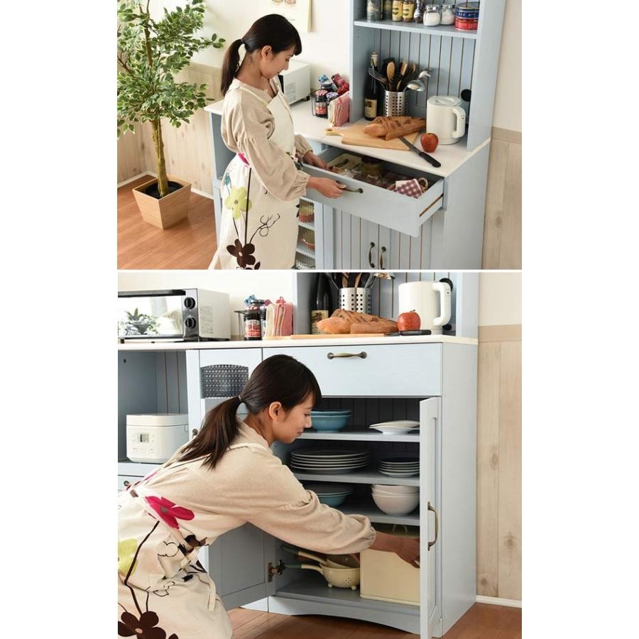 カップボード 食器棚 カントリー調 フレンチスタイル 幅60cm カップボード 食器棚 カントリー調 フレンチスタイル 幅60cm
