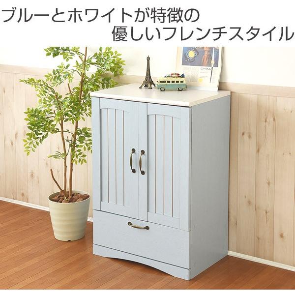 キャビネット 両開き 引出し付 カントリー調 フレンチスタイル 幅60cm 