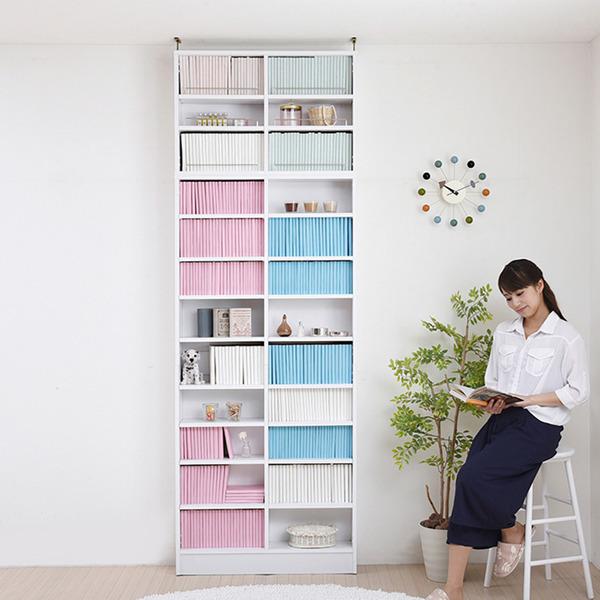 本棚 幅81cm 上置きセット 1cmピッチ ブックシェルフ スリム 薄型