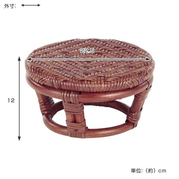 籐製イス 籐 正座椅子 丸型 ラタン製 SZ202D 直径22.5cm （ ラタン家具 アジアン