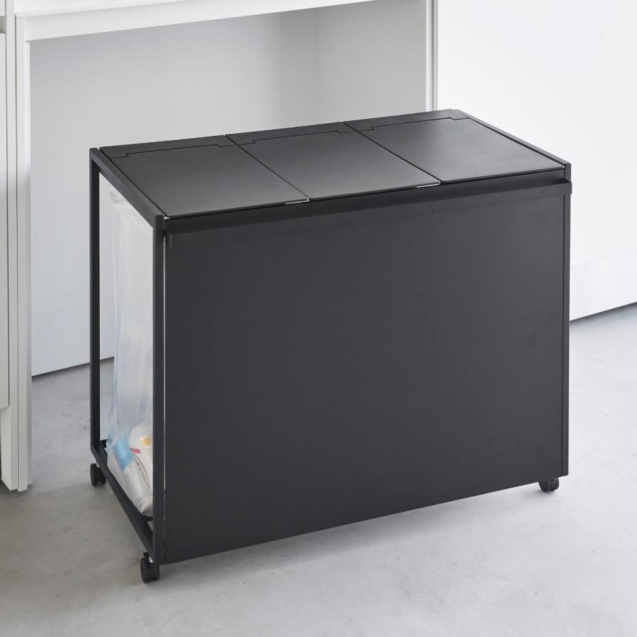 tower 特典付き 山崎実業 蓋付き目隠し分別ダストワゴン タワー 45L 3