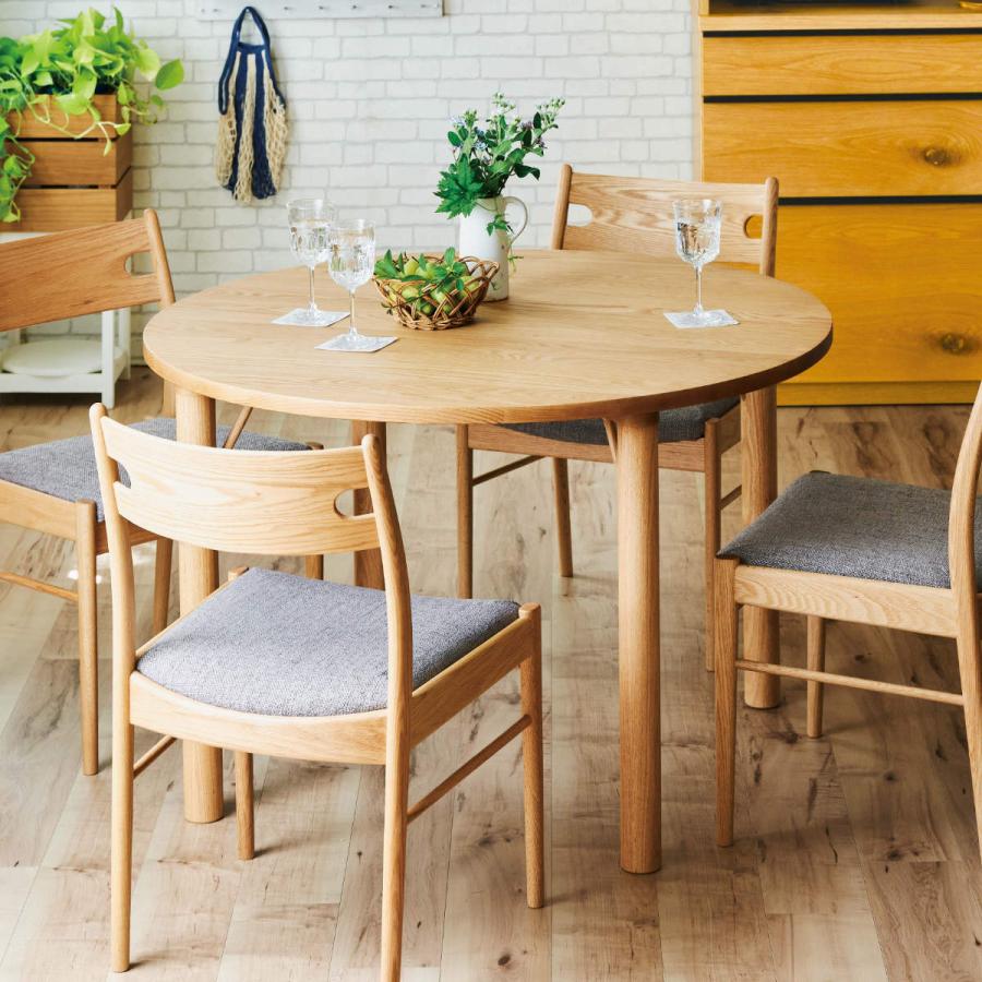 円形オーク材ダイニングテーブル ダイニングテーブル オーク材 円型 直径110cm クヴィスト （ 開梱設置