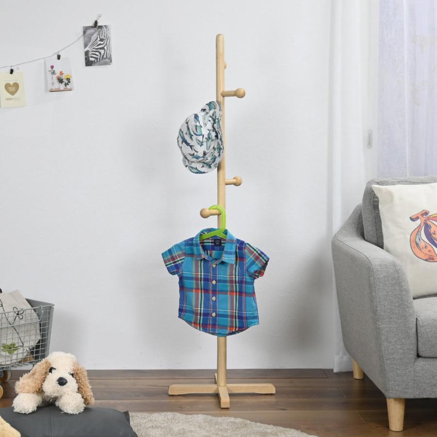 フクダクラフト ポールハンガー 木製 子供 （ ハンガーラック コート