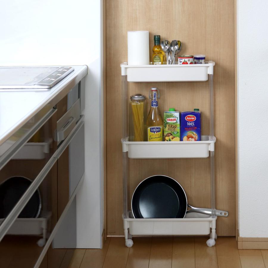 キッチンストッカー 幅13.5cm スリムストッカー 3段 （ スリム