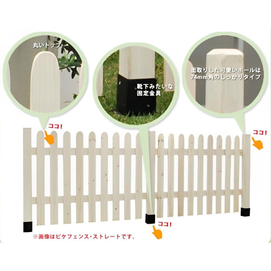 ピケットフェンス U型 連結セット 平地用 （ ガーデンフェンス 木製フェンス ガーデニング雑貨 木製 おしゃれ 【固定】 ）