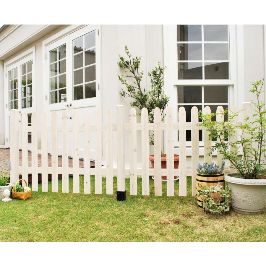 フェンス ピケットフェンス ストレート 平地 8連結セット