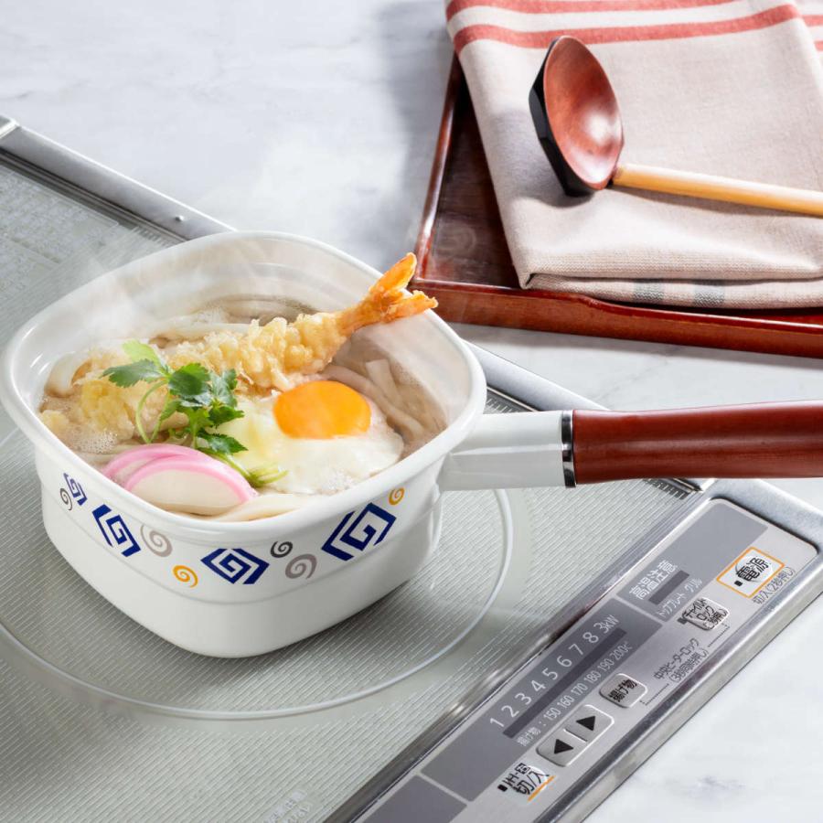 高木金属工業 角型片手鍋 14cm IH対応 ホーロー製 四角いお鍋 麺 高木金属工業 角型片手鍋 14cm IH対応 ホーロー製 四角いお鍋 麺