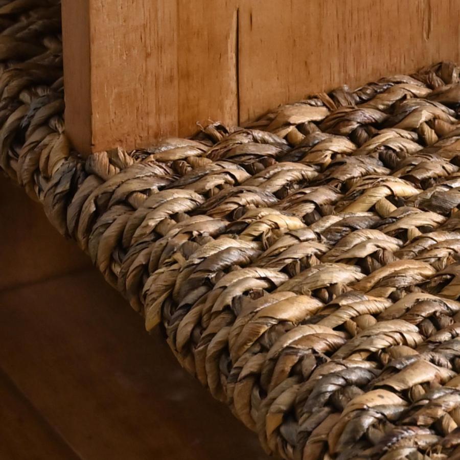 サイドテーブル 幅76cm バナナリーフ 天然木 OHANA （ ラタンテーブル