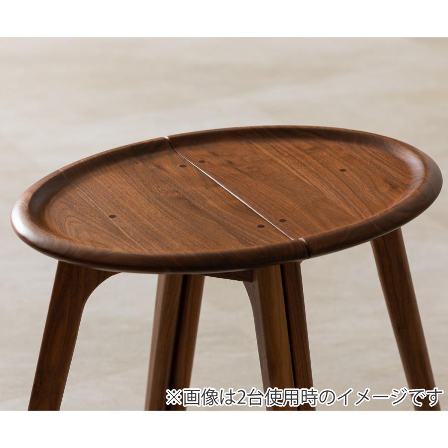 美品★起立木工 サイドテーブル 無垢材 起立木工 サイドテーブル 高さ44cm オーク 2台使用可能 HALVE （ 開梱