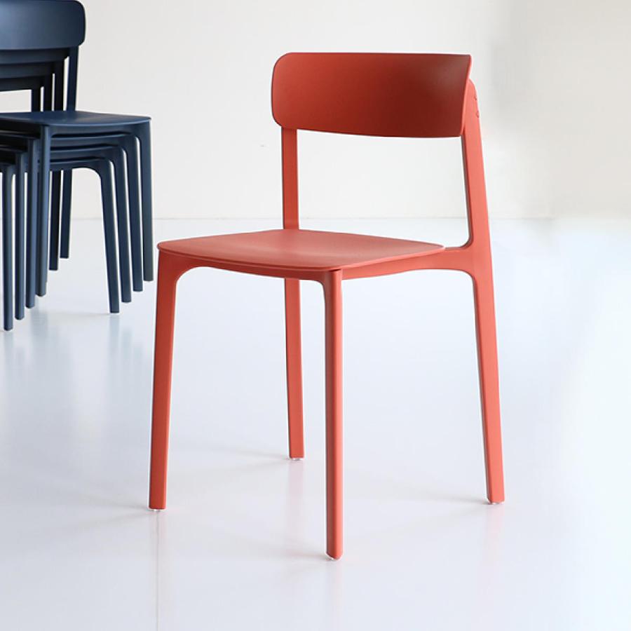 ICHIBA（市場） スタッキングチェア 座面高46.5cm 軽量 オフィスチェア