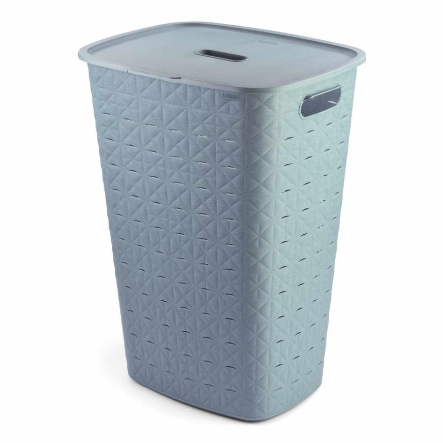 藤栄 ランドリーバスケット CURVER ソフテックス フタ付き 56L