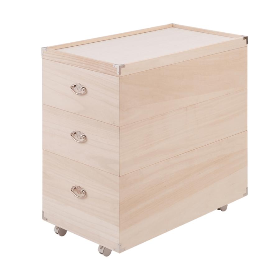 桐収納 ひな人形ケース 3段 キャスター付き 桐収納 ひな人形ケース 3段 キャスター付き 高さ81.5cm （ 桐