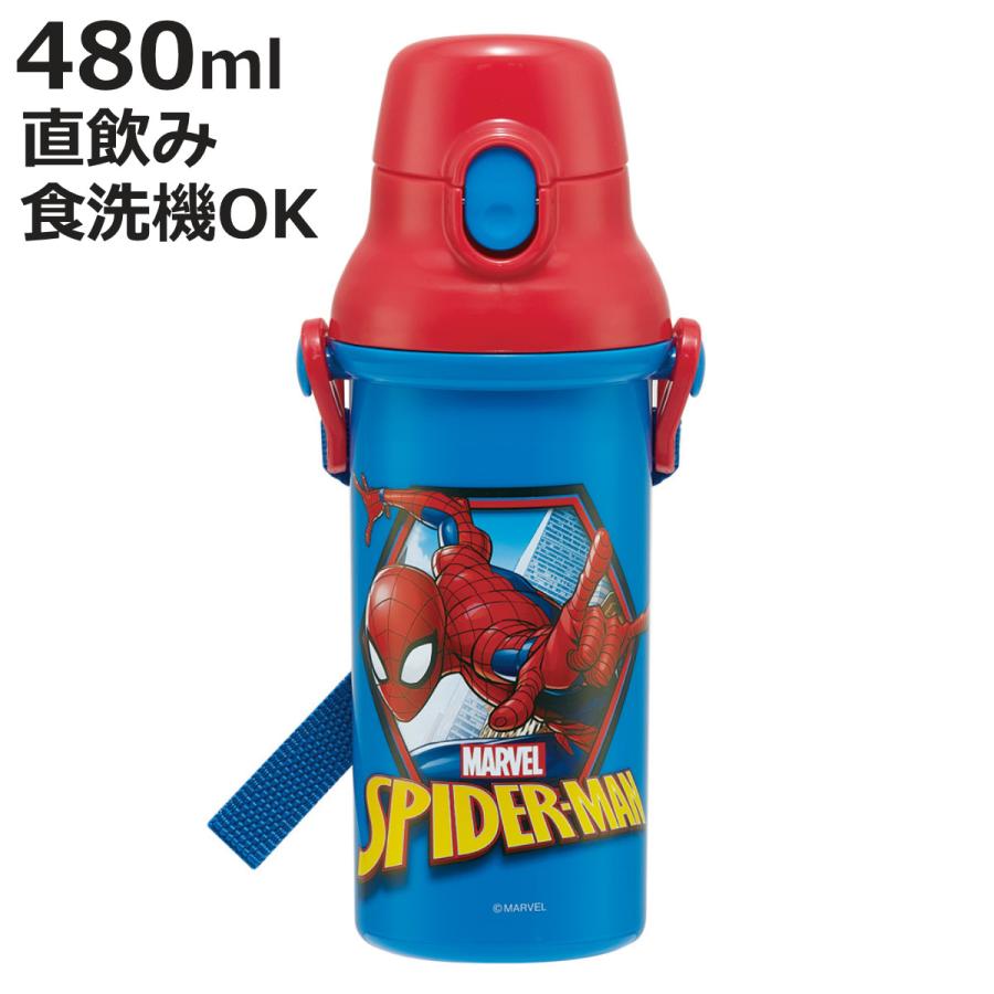 スケーター 水筒 480ml 抗菌直飲プラボトル スパイダーマン25