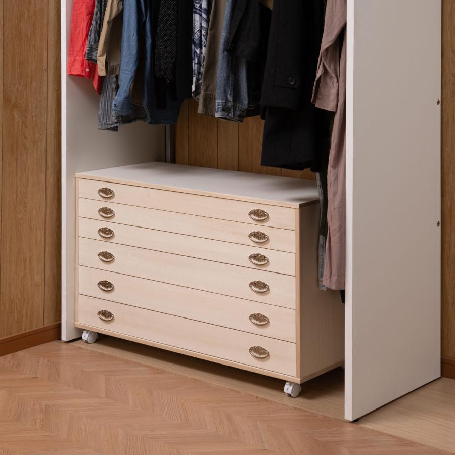 桐洋風チェスト 6段 生地仕上げ モダン 天然木 チェスト たんす 桐箪笥