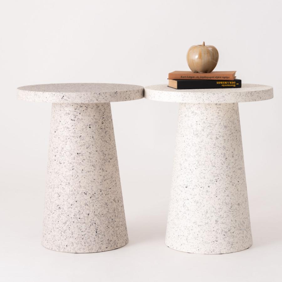 東谷 サイドテーブル 円型 直径40cm 高さ50cm テラゾー柄