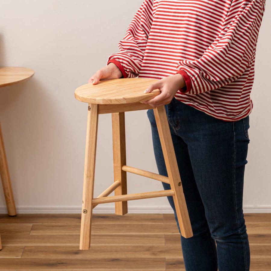 東谷 スツール 円型 高さ45.5cm （ 丸 円形 天然木 木製 チェア 椅子