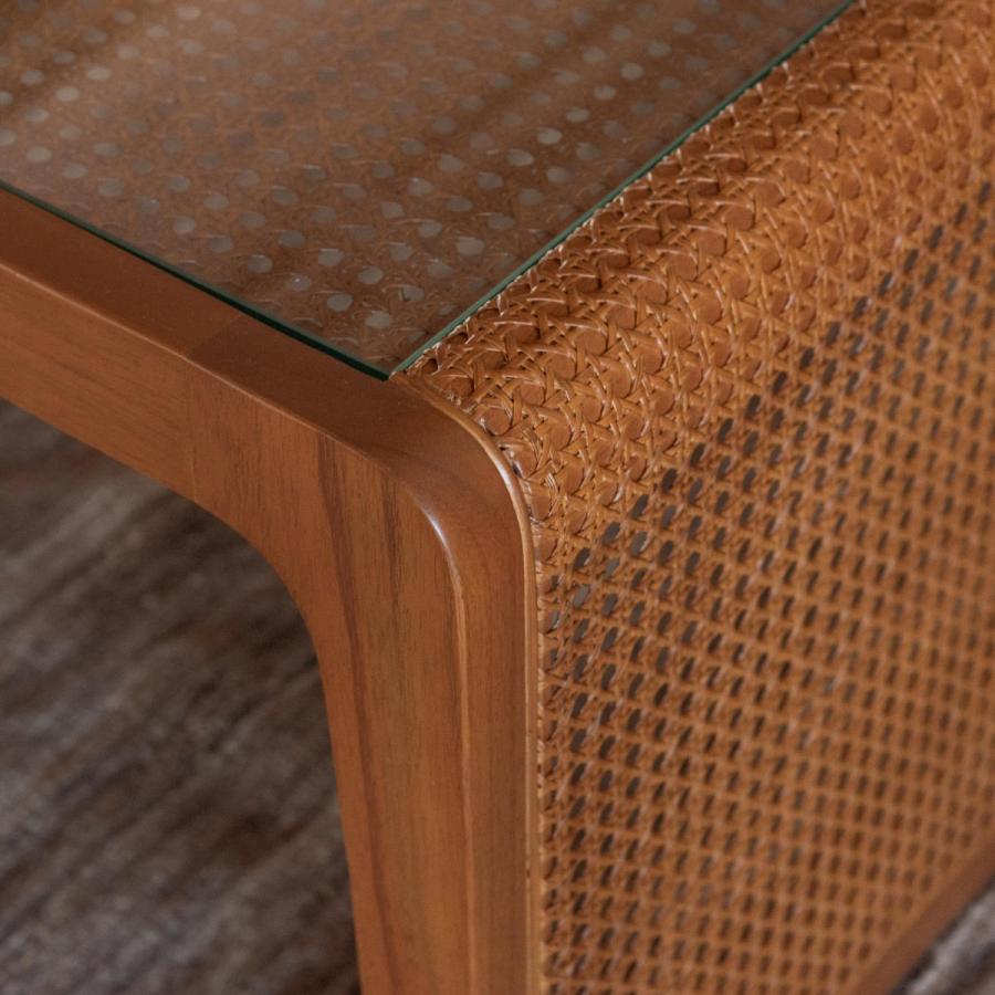 ヴィンテージ ラタン 籐 コーヒーテーブル センターテーブル ガラステーブル interior-palette_463951