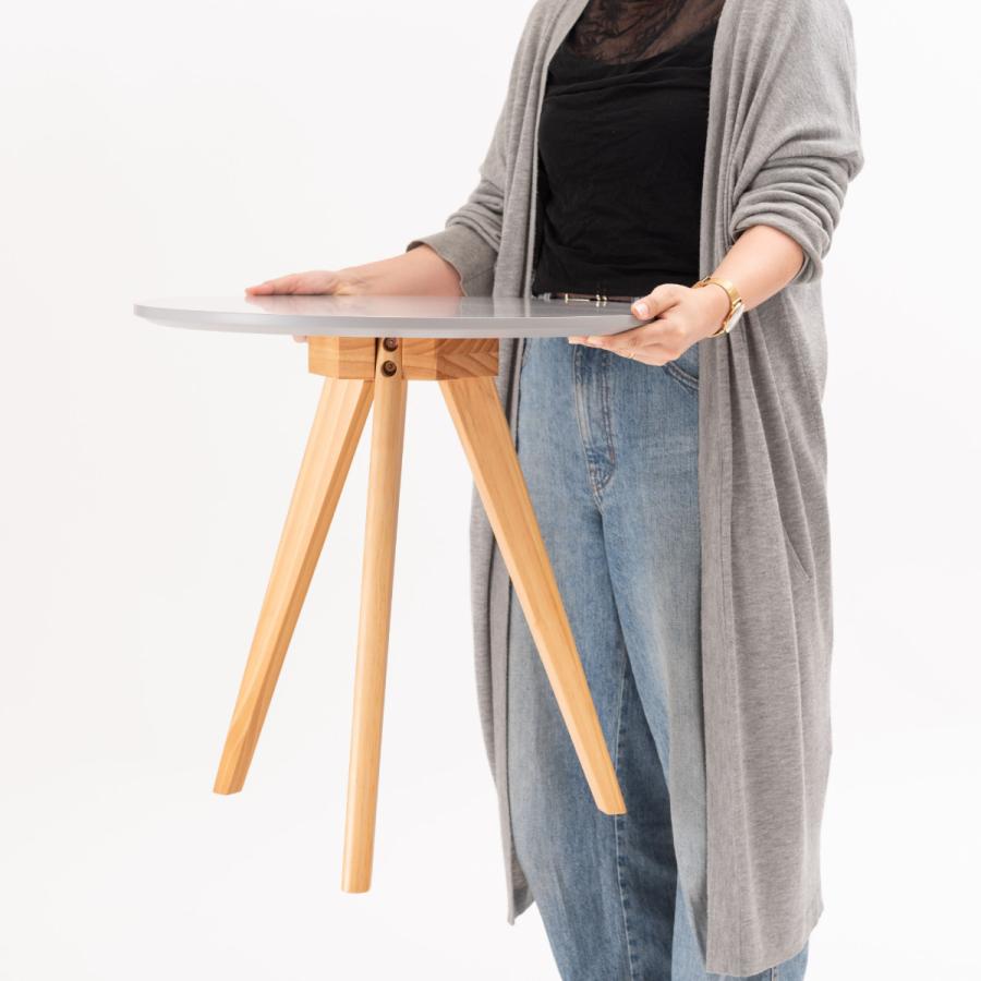 東谷 サイドテーブル 円型 直径50cm 高さ50cm くすみカラー ラウンド