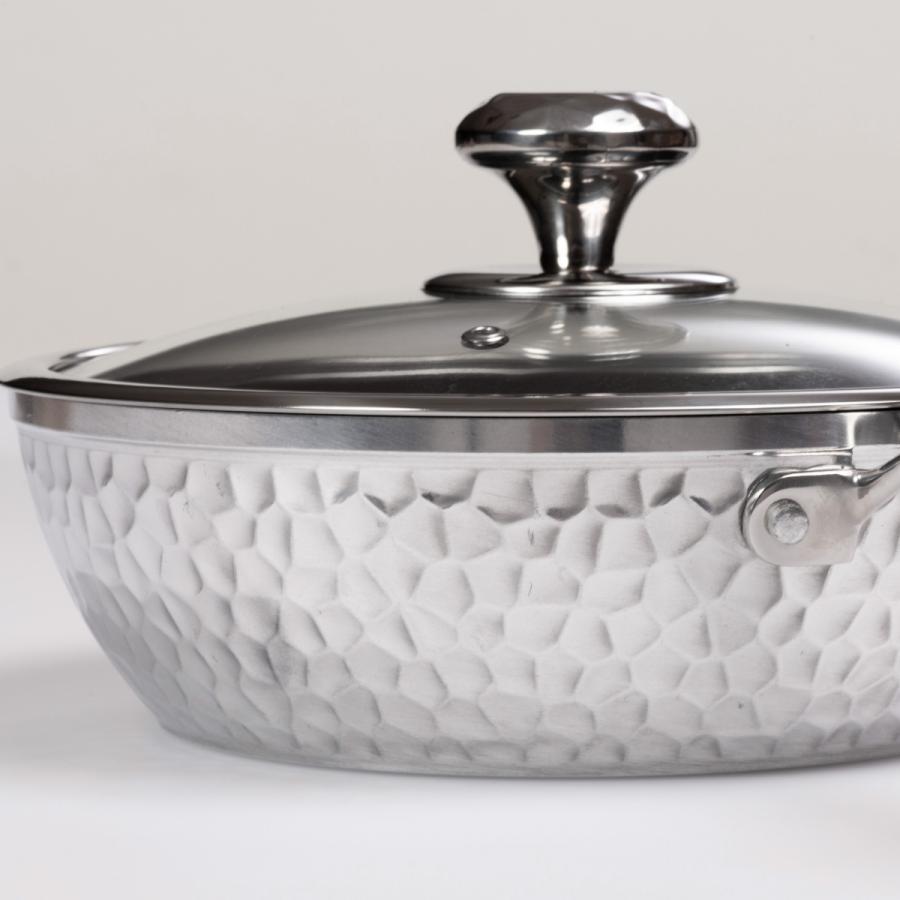 谷口金属工業 フライパン 24cm 深型 IH対応 槌目鍛造 セラミックコート