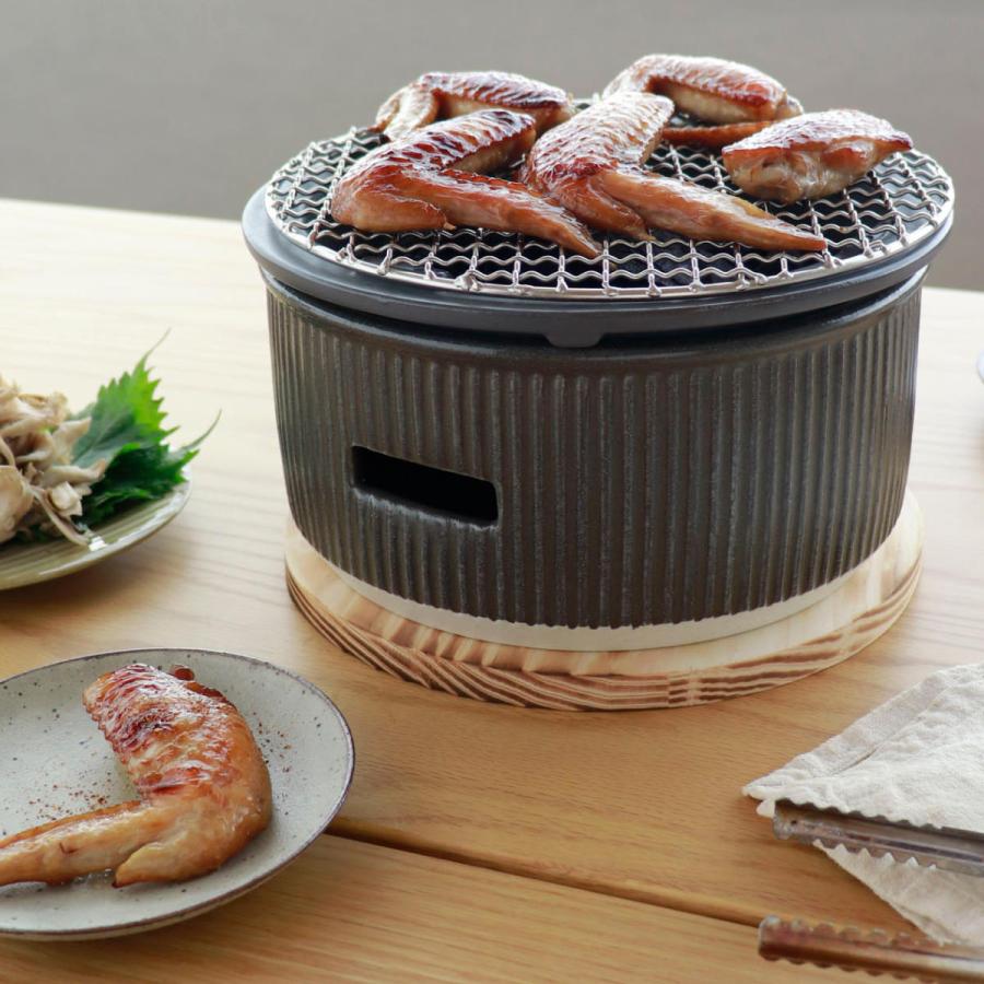 銅製 水コンロ　木台付 七輪 銅 炭用水コンロ(台付) 1個 照姫 【通販モノタロウ】