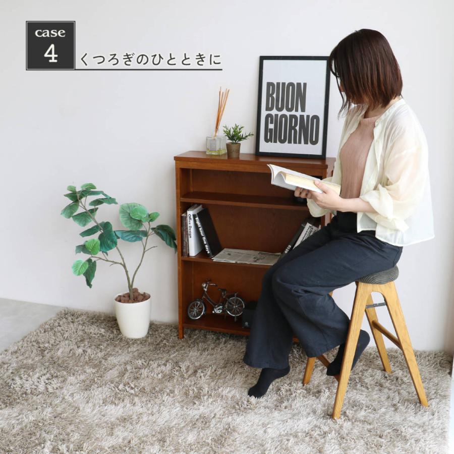 ICHIBA スツール 折りたたみ 高さ60.5cm 天然木 （ スリム 座面 丸