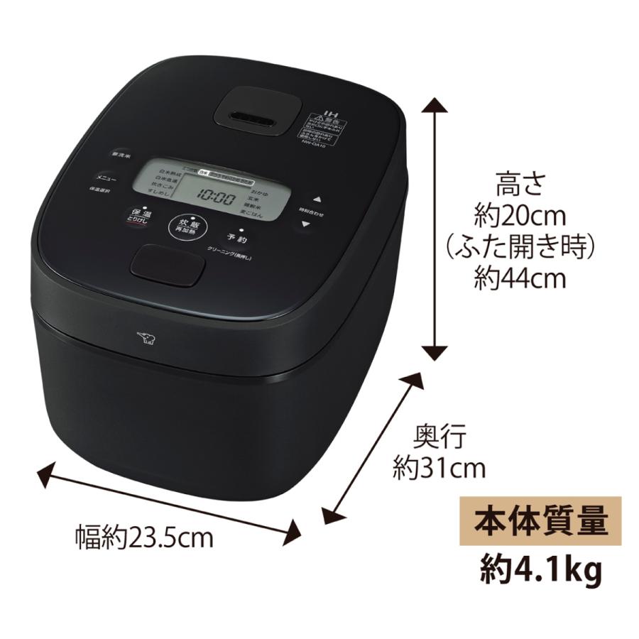 美品■NWJE-10 象印 炊飯器 黒 しゃもじ付き 極め炊き 象印 IH炊飯器 5.5合炊き 黒まる厚釜 フラット設計