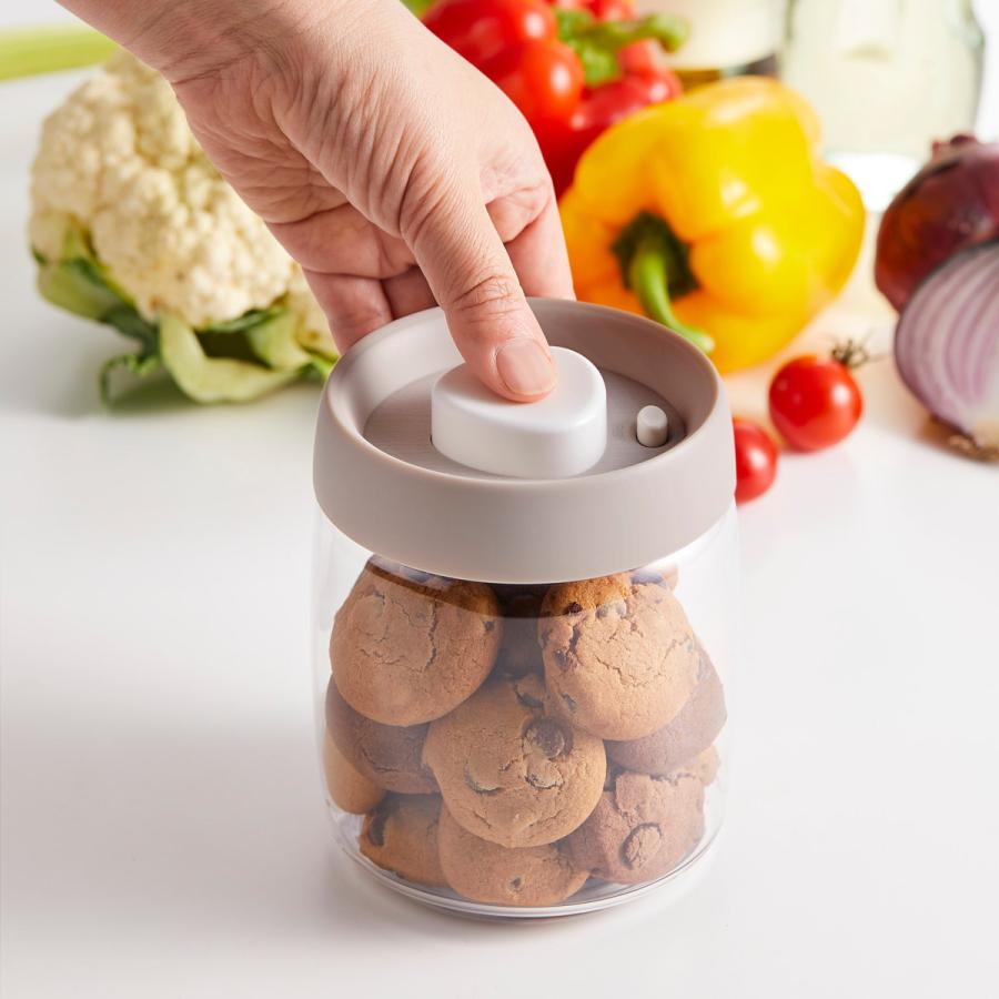 竹原製缶 保存容器 800ml 押すだけ簡単真空キャニスター M （ 真空