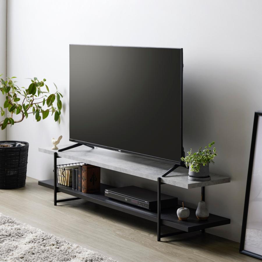岩附 テレビ台 幅150cm 55型対応 ストーン調 上下組替可能 （ TV台