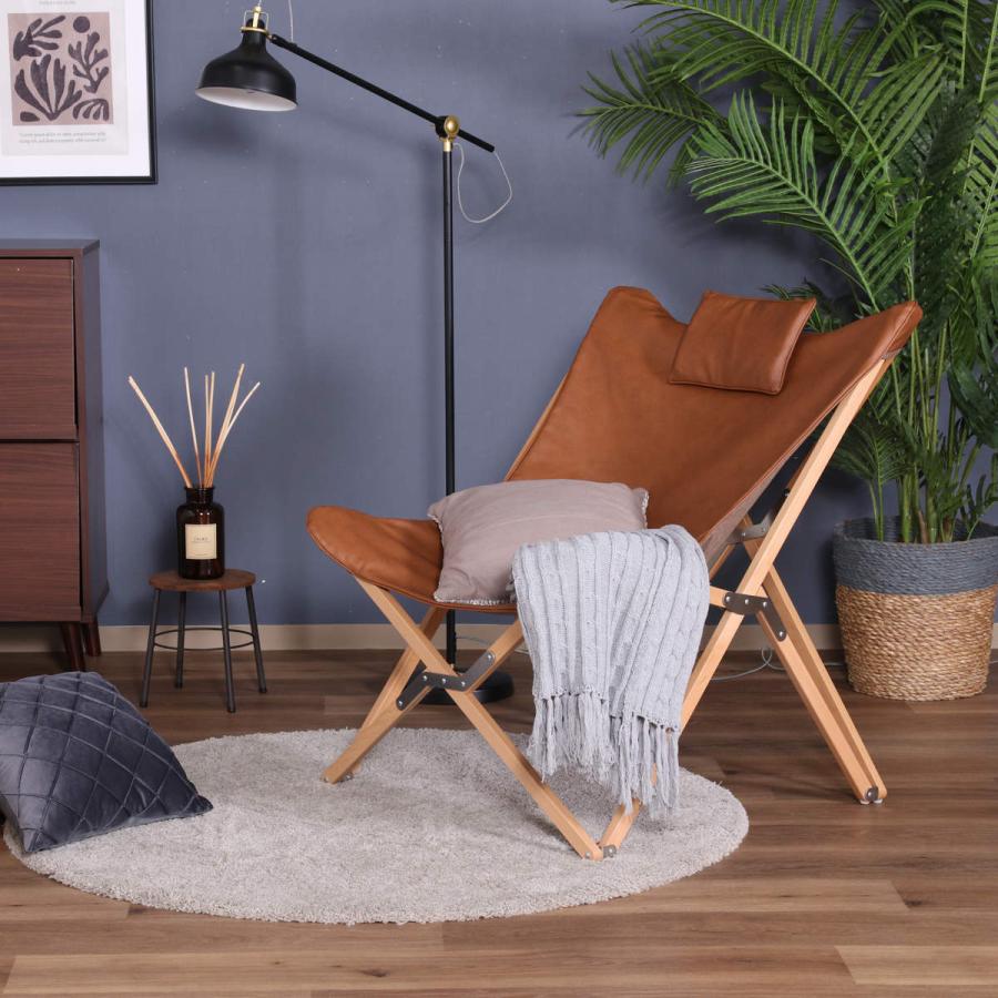 不二貿易（Fuji Boeki） ラウンジチェア 折りたたみ レザー調