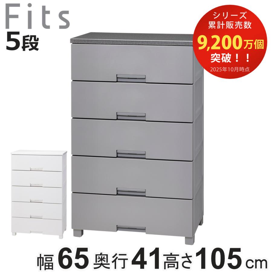ラタンチェスト 5段 引き出し付き Fits チェスト フィッツプラス 5段 幅65×奥行41×高さ105cm F6505