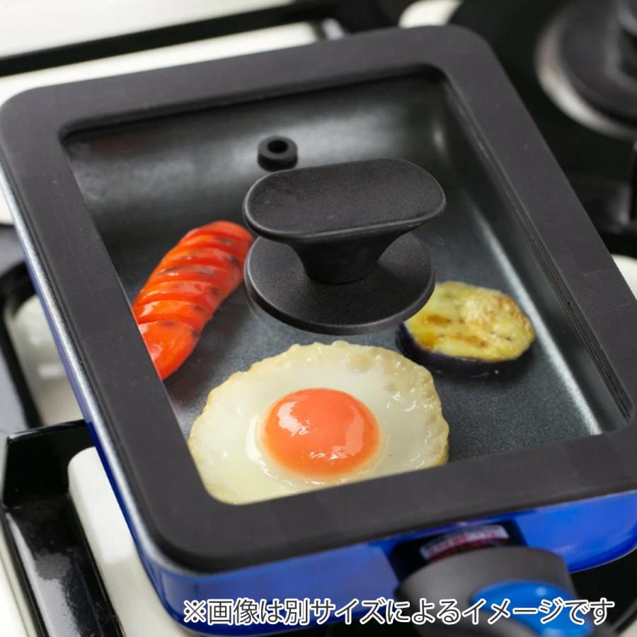 谷口金属工業 卵焼き器用 蓋 9×18cm シリコン玉子焼きカバー ガラス窓