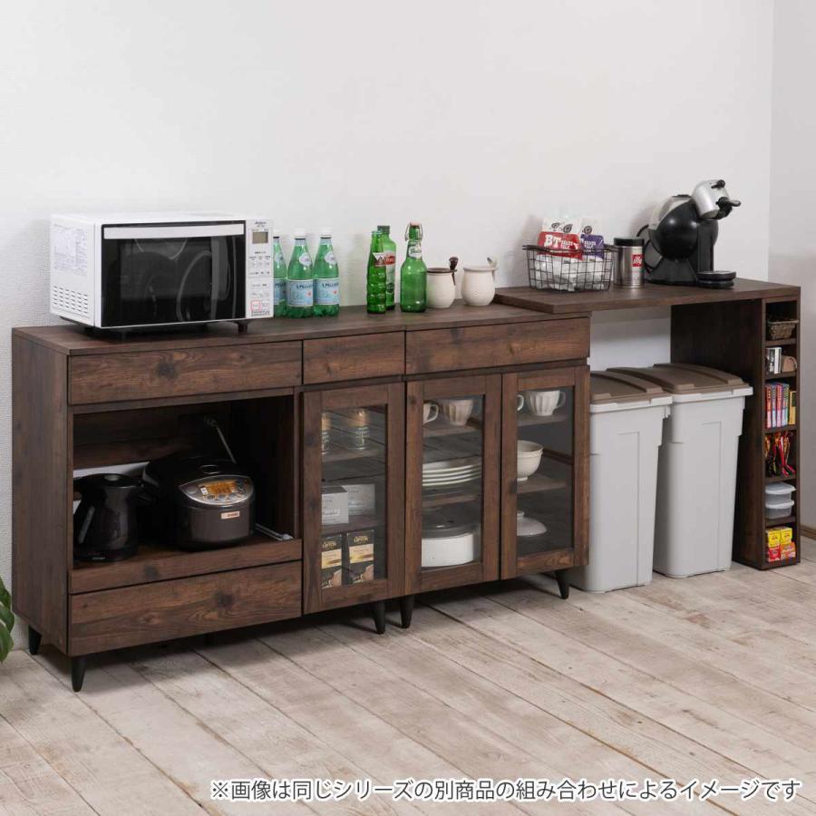 キッチンカウンター 幅60cm レンジ台 スライド棚 2口コンセント