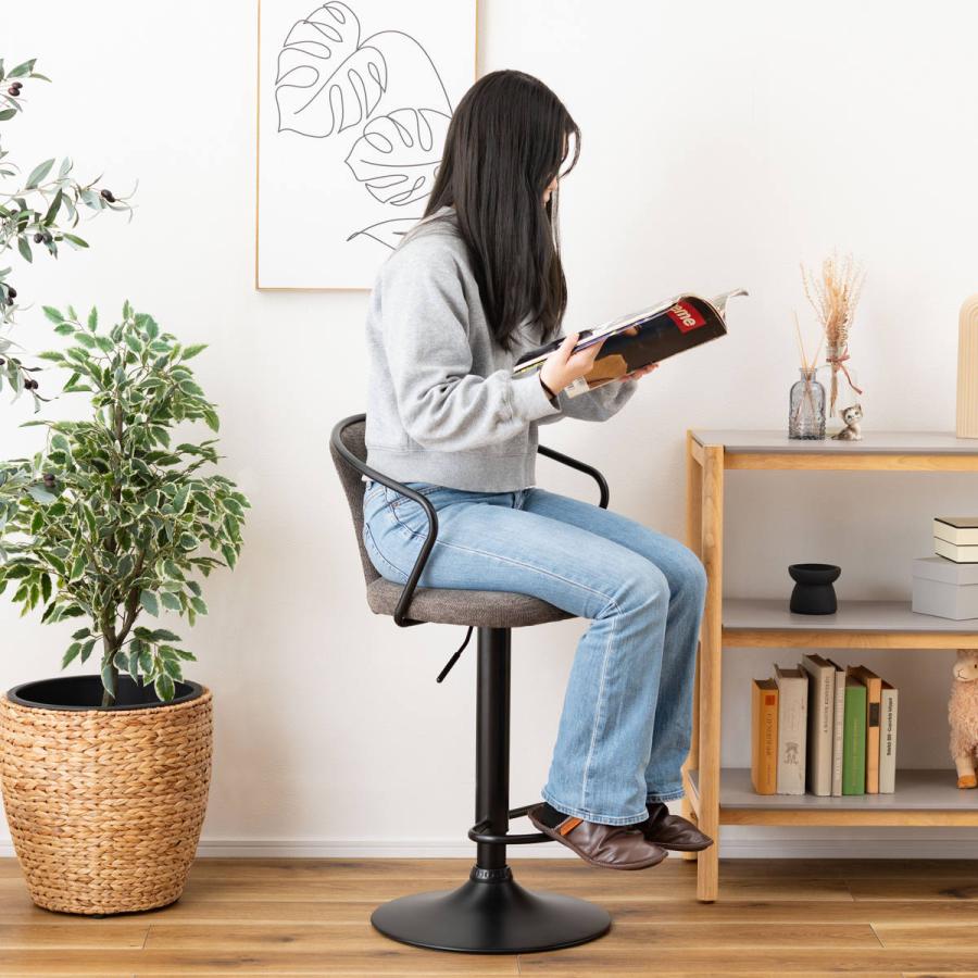 東谷 カウンターチェア 昇降式 座面高62〜83cm （ 背もたれ付き ハイ